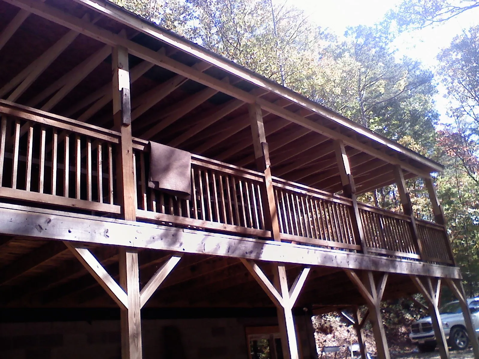 Timber framing under a new elevated porch and deck — Roof Leak Repair in Pine Grove by Roofing Brothers